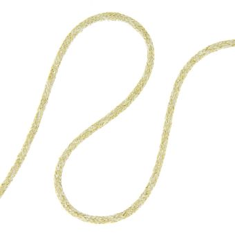 Cordon coton métallisé doré blanc 2 mm
