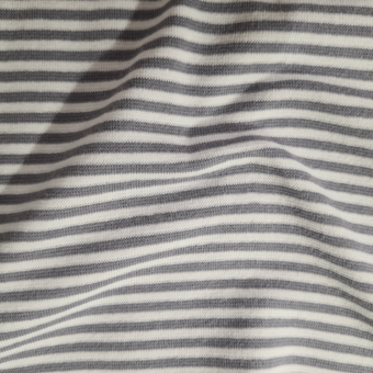 Bord cote tubulaire rayure gris blanc