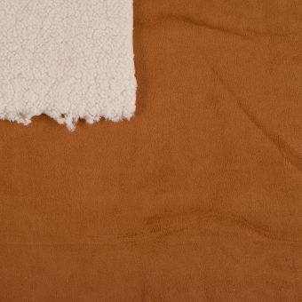 Tissu suédine double face mouton marron