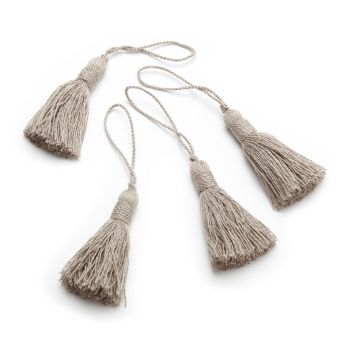 Pompons beige foncé mats