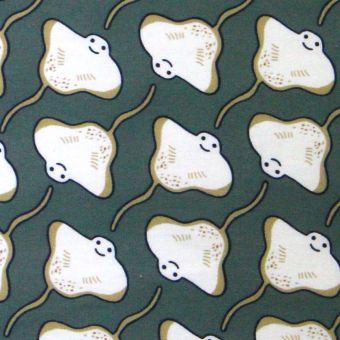 Tissu cretonne d coton anthracite à motifs raies