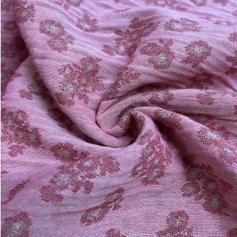 Tissu jacquard polyester recyclé floral rose
