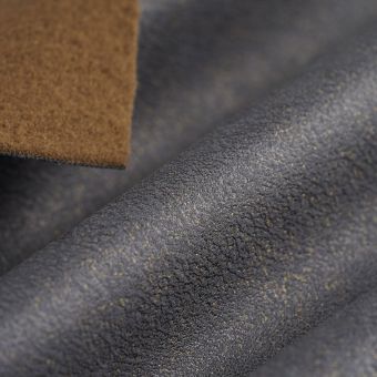 Tissu suédine feuille or pétrole