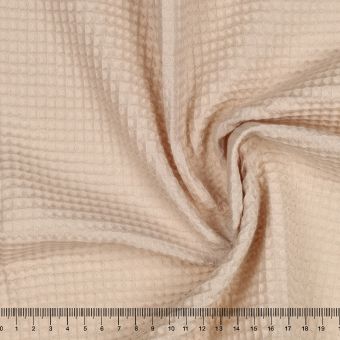 Tissu nid d'abeille bio beige
