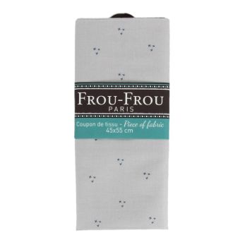 Coupon tissu 100% coton motif petites croix 45x55cm bleu/gris