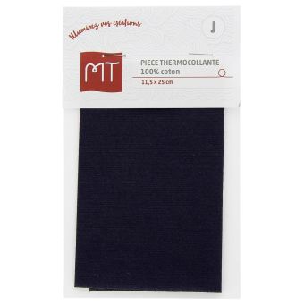 Pièce thermocollante coton bleu marine 