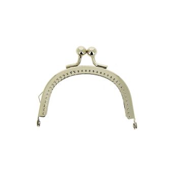 Fermoir arrondi argenté 8.5 cm 