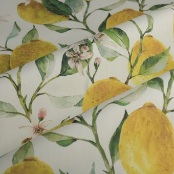 Tissu bâche dralon imprimé citron jaune déperlant