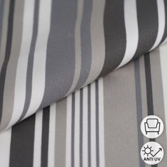 Tissu toile transat la Rochelle gris 