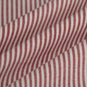 Tissu torchon tissé teint rayures régulières rouge blanc