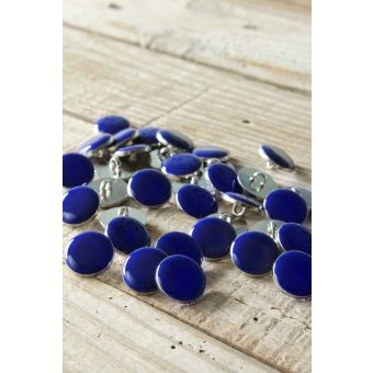 Lot De 5 Boutons Ronds Bleu Marine - Taille 18 Mm, Pour Couture Et Customisation De Vêtements