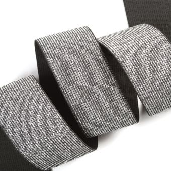 Élastique maille 40 mm argenté