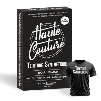 Teinture Textile Noir - Polyester & Synthétiques - 14g Colorant + Fixateur