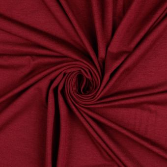 Maille jersey viscose doux uni bordeaux