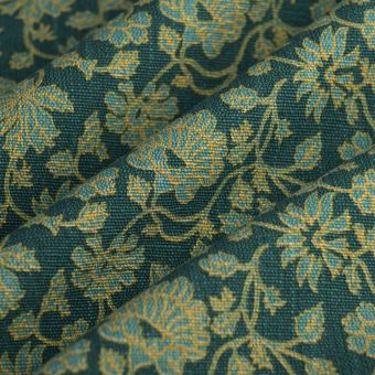 Tissu bachette de Noël Indienne vert or