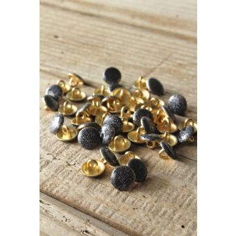 Lot de 5 boutons Shiny anthracite 10 mm
