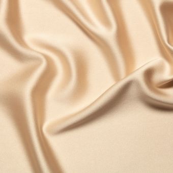 Tissu satin polyester stretch épais uni beige