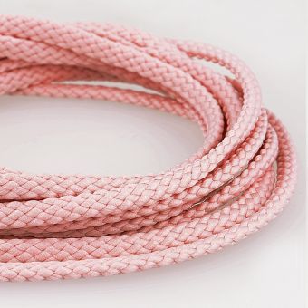 Cordon polyester 5mm rose pâle