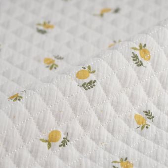 Tissu matelassé double gaze citrons