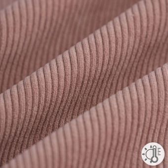 Tissu velours côtelé thermique rose