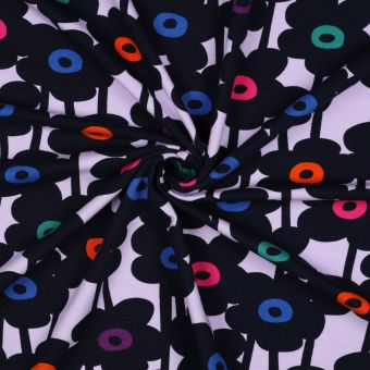 Tissu molleton sweat Daisychain lavande - Nerida Hansen