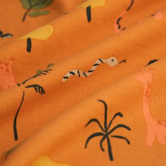 Tissu jersey coton savane bébé caramel