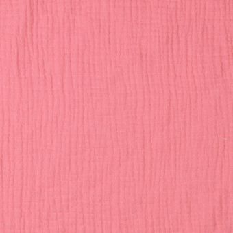 Tissu double gaze uni bio rose bubble