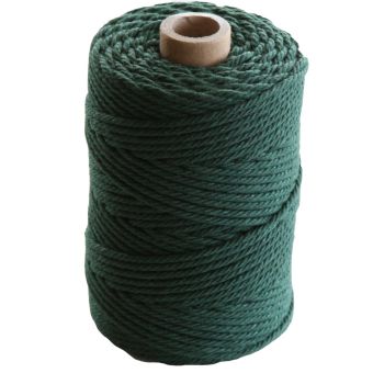 Pelote corde macramé coton vert foncé 200g 2,2mmx70m