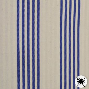 Toile coton tissé-teint double enduction acrylique Cabana rayures bleues