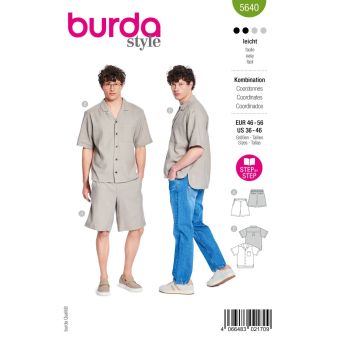 Patron Burda 5640 - chemise et short 46 à 56