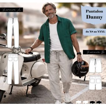 Patron Danny pantalon et bermuda pour homme du XS au XXXL - Super Bison
