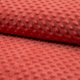 Tissu polaire minky Minnie pois uni pêche