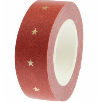 Masking Tape étoiles rouge 1.5 cm x 10 m - Rico Design