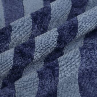 Tissu micro éponge rayures 3 cm bleu baltique et indigo