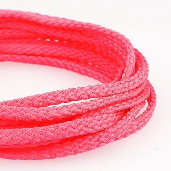 Cordon polyester 5mm rose fluo