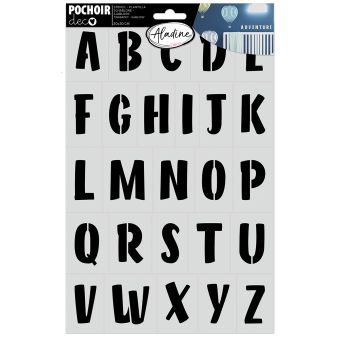Pochoir de décoration grand alphabet 20x30 cm