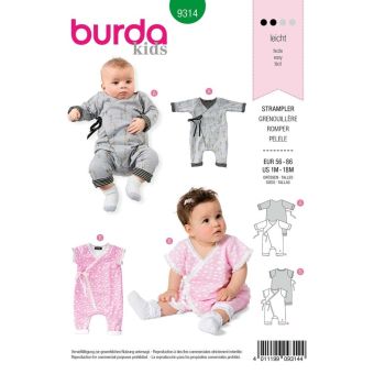 Patron Burda 9235 Combinaison Bébé, Taille 56-98, En Français | Tissus