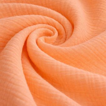 Tissu double gaze uni bio orange