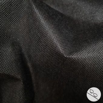 Intissé Spun fête déperlant aspect tissu uni noir