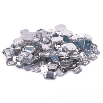 Sequin à coudre rectangle coloris cristal 6x8mm et