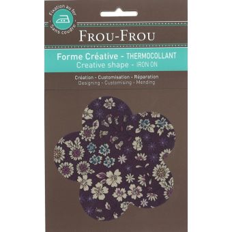 Thermocollant en forme de fleur avec un imprimé fleuri bordeaux