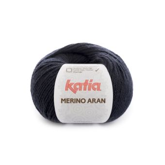 Pelote de fil à tricoter Merino Aran bleu marine - Katia