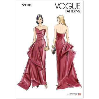 Patron V2131U5 robe sans bretelle pour femme du 44 au 52 - Vogue