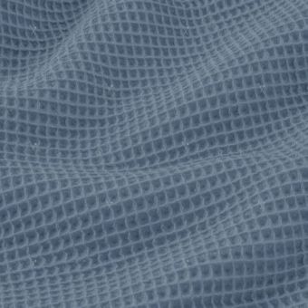 Tissu éponge nid d'abeille uni pierre bleue