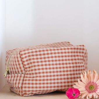 Kit "La trousse de toilette" Vichy terracotta Taille unique