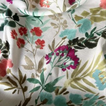 Tissu popeline de viscose Méline aquarellé multico - My Dress Made