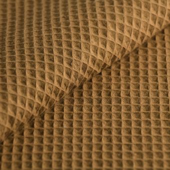 Tissu nid d'abeille Waffle Capuccino