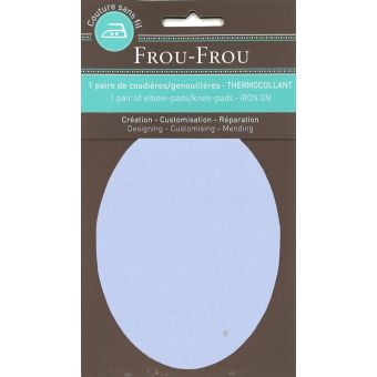 Thermocollant genou/coude 8x12,1cm uni bleu clair