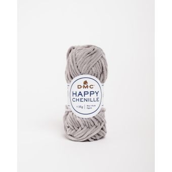 Pelote de fil à tricoter Happy Chenille gris perle n°12 - DMC