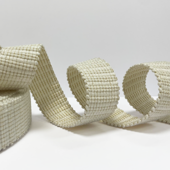 Sangle crochet fil lurex doré beige 30mm